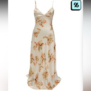 12th Tribe Cream Floral Midi Dress